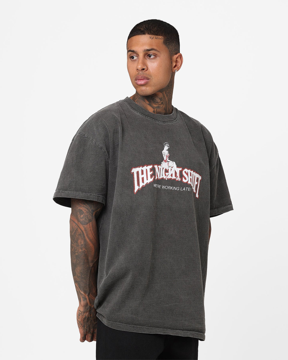 The Night Shift Gentleman's Club Heavyweight Vintage T-Shirt Black Wash
