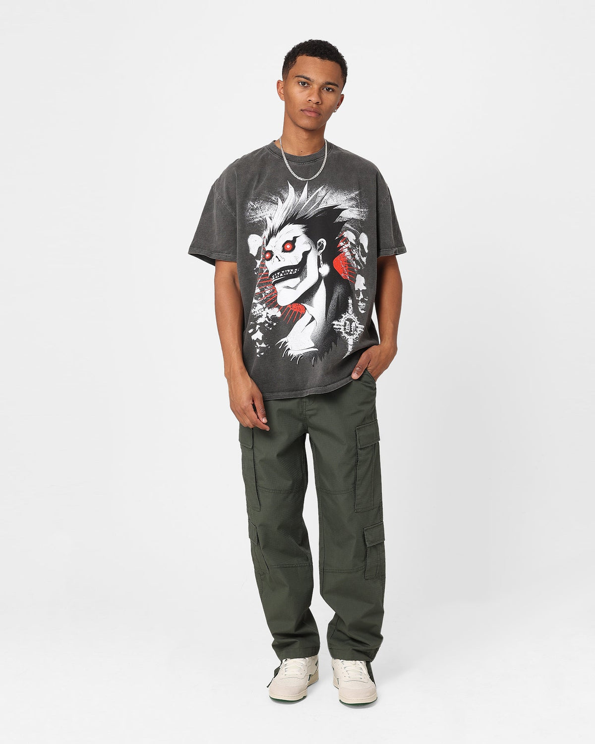 Goat Crew X Death Note Shinigami Heavyweight Vintage T-Shirt Black Wash
