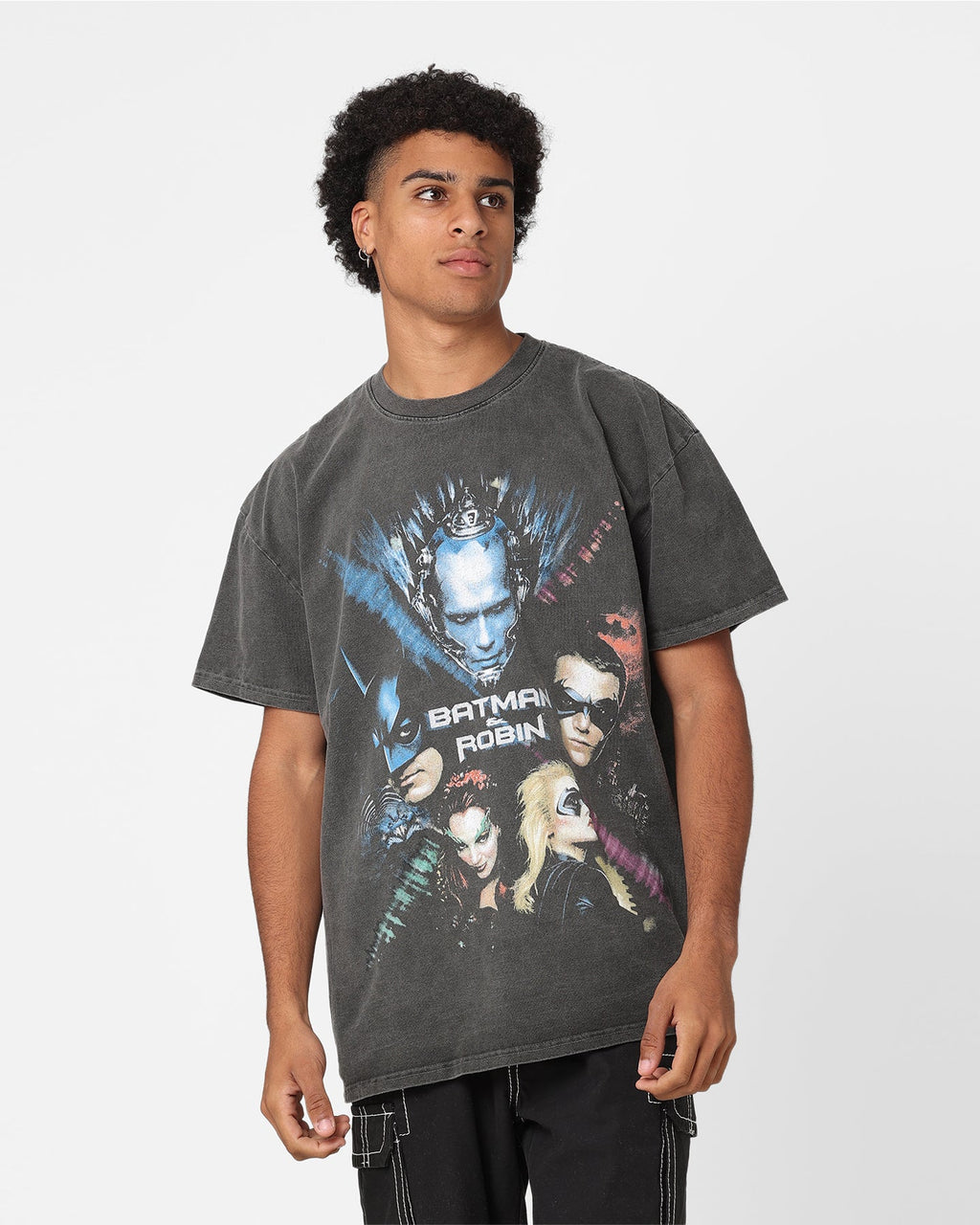 American Thrift X DC 1997 Batman & Robin Heavyweight Vintage T-Shirt Black Wash