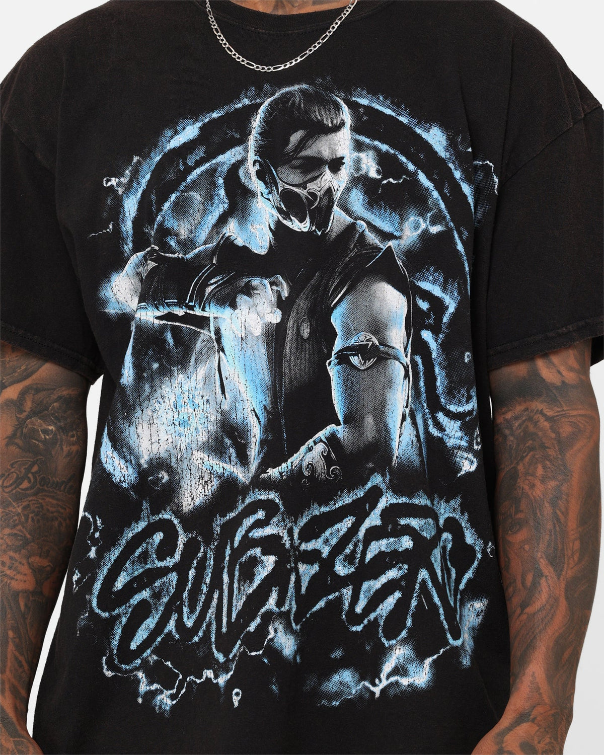 Goat Crew X Mortal Kombat Sub Zero Vintage T-Shirt Black Wash