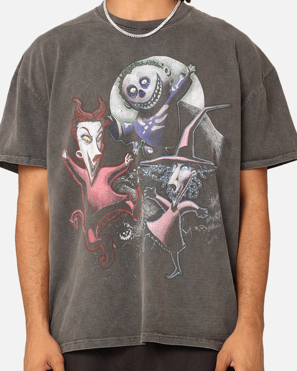 73Studio X The Nightmare Before Christmas Lock Shock & Barrel Heavyweight Vintage T-Shirt Black Wash