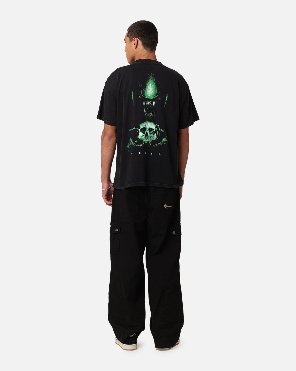 Goat Crew Alien Vintage T-Shirt Black Acidwash