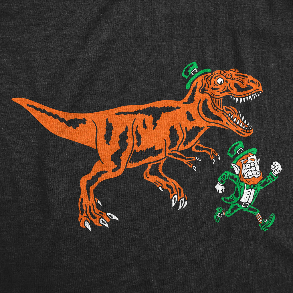 T Rex Chasing Leprechaun Men's T Shirt