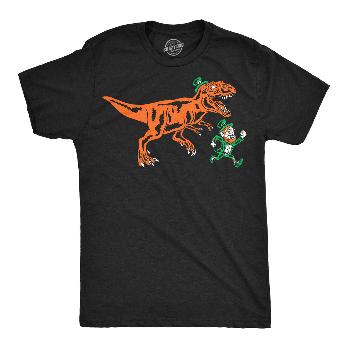 T Rex Chasing Leprechaun Men's T Shirt
