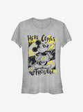 Disney Mickey Mouse Trouble Comes Girls T-Shirt