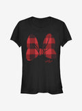 Disney Minnie Mouse Plaid Bow Girls T-Shirt