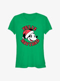 Disney Mickey Mouse Feliz Navidad Merry Christmas in Spanish Girls T-Shirt