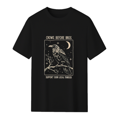 Funny Crows Before Bros, Support Your Local Murder, Vintage Retro Halloween Raven T-Shirt