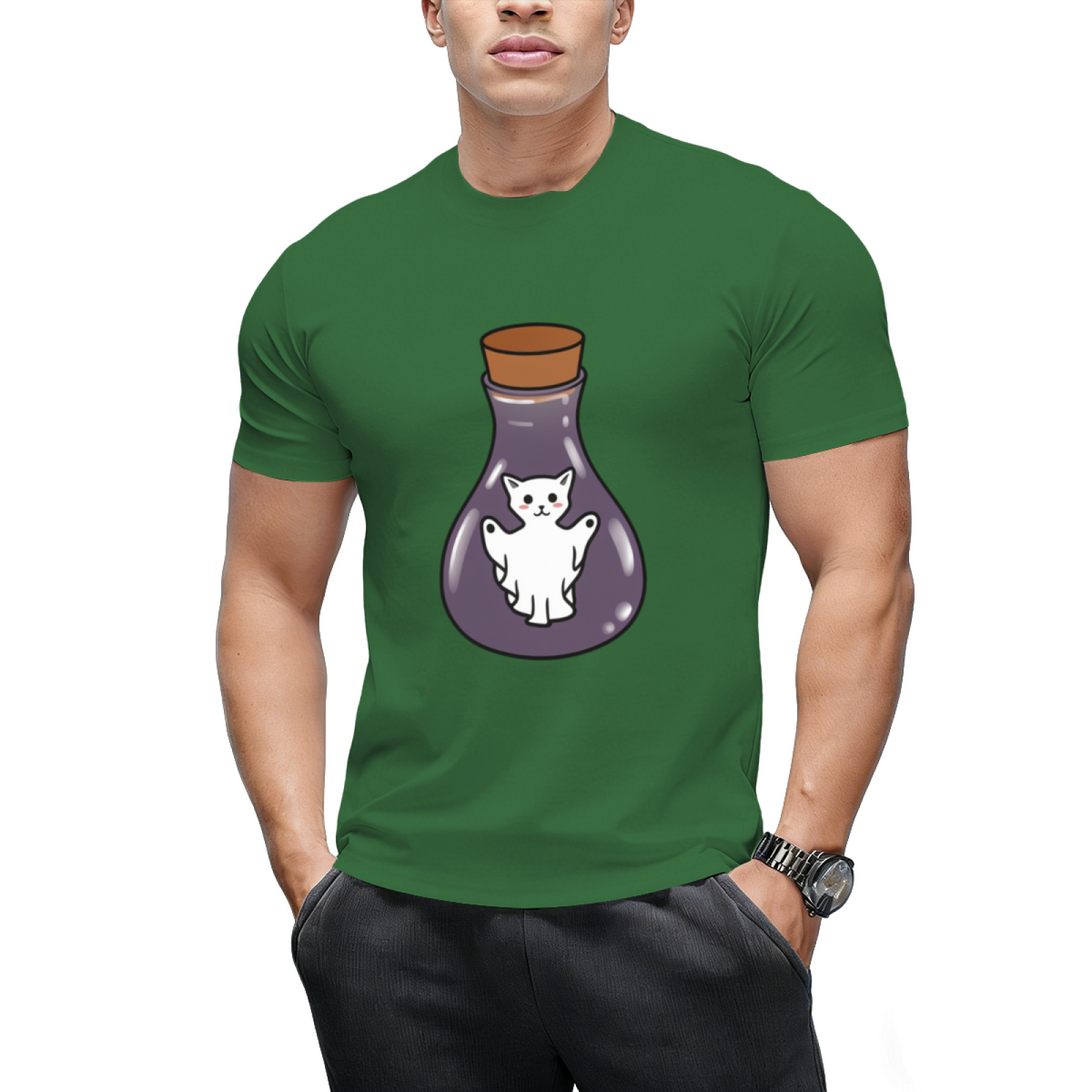 Ghost Cat Spirit In A Witches Jar T-Shirt