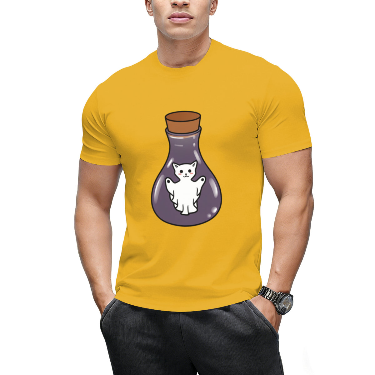 Ghost Cat Spirit In A Witches Jar T-Shirt
