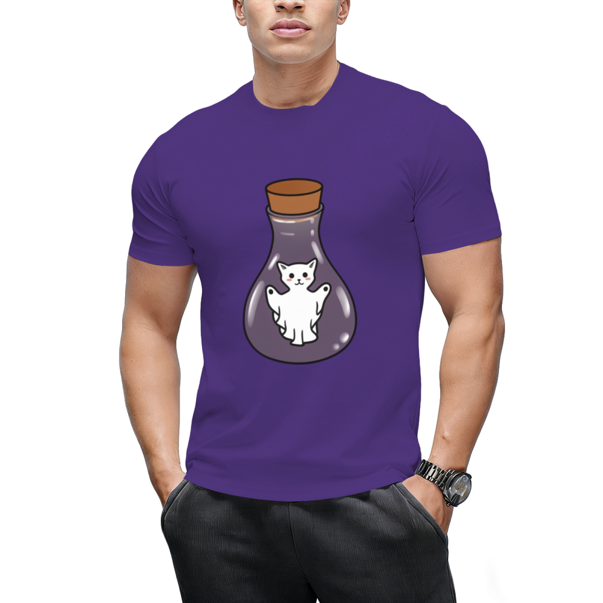 Ghost Cat Spirit In A Witches Jar T-Shirt