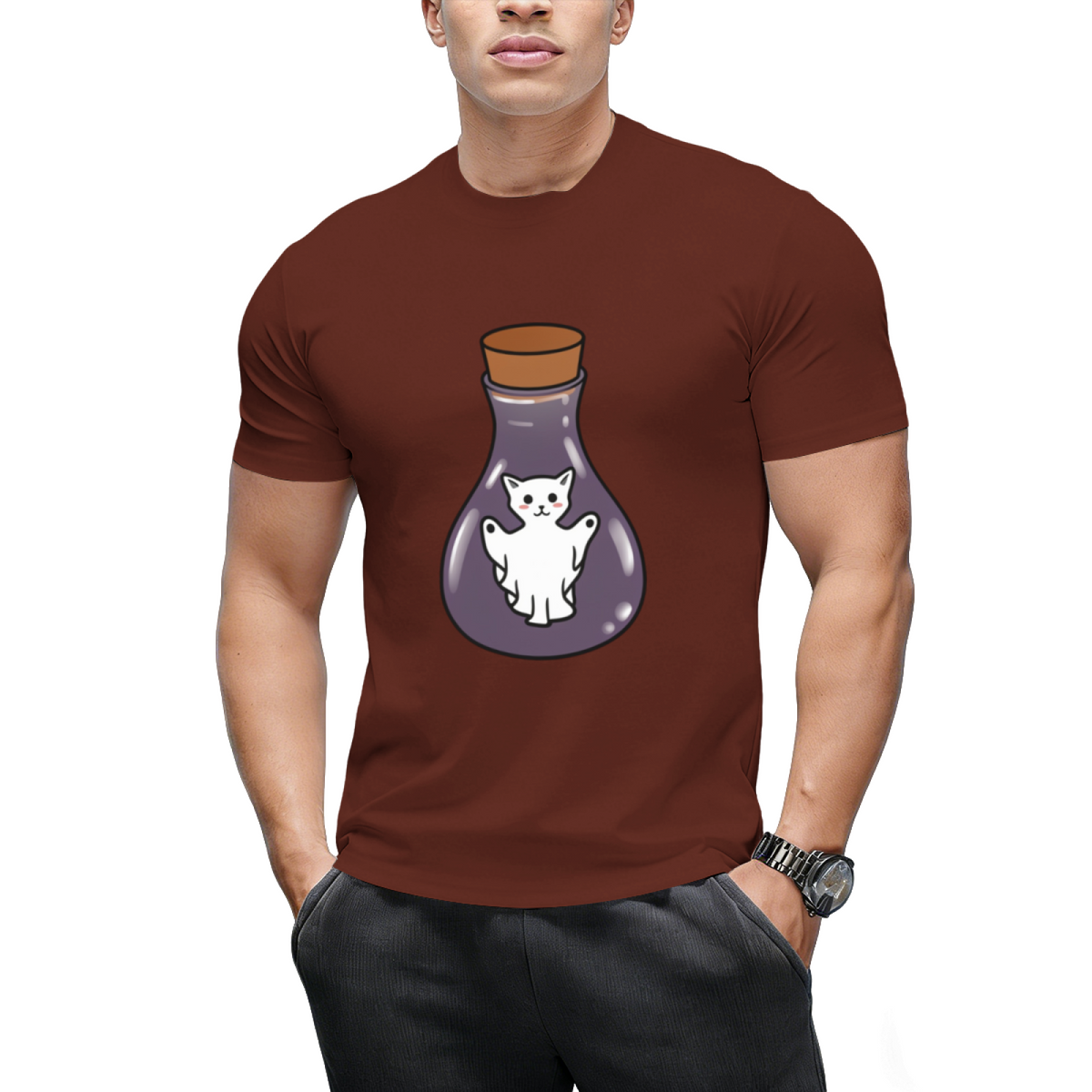 Ghost Cat Spirit In A Witches Jar T-Shirt
