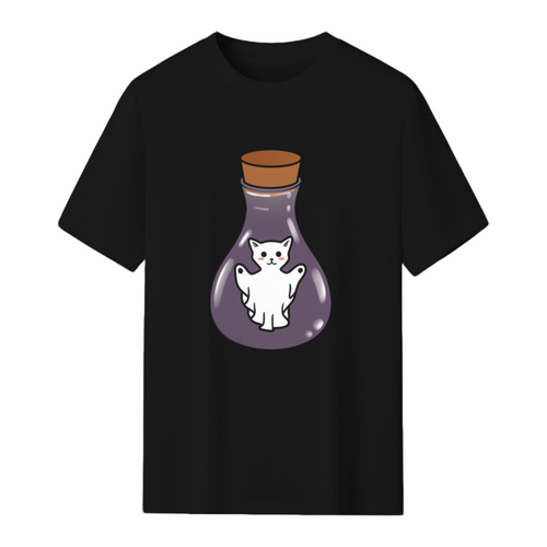 Ghost Cat Spirit In A Witches Jar T-Shirt