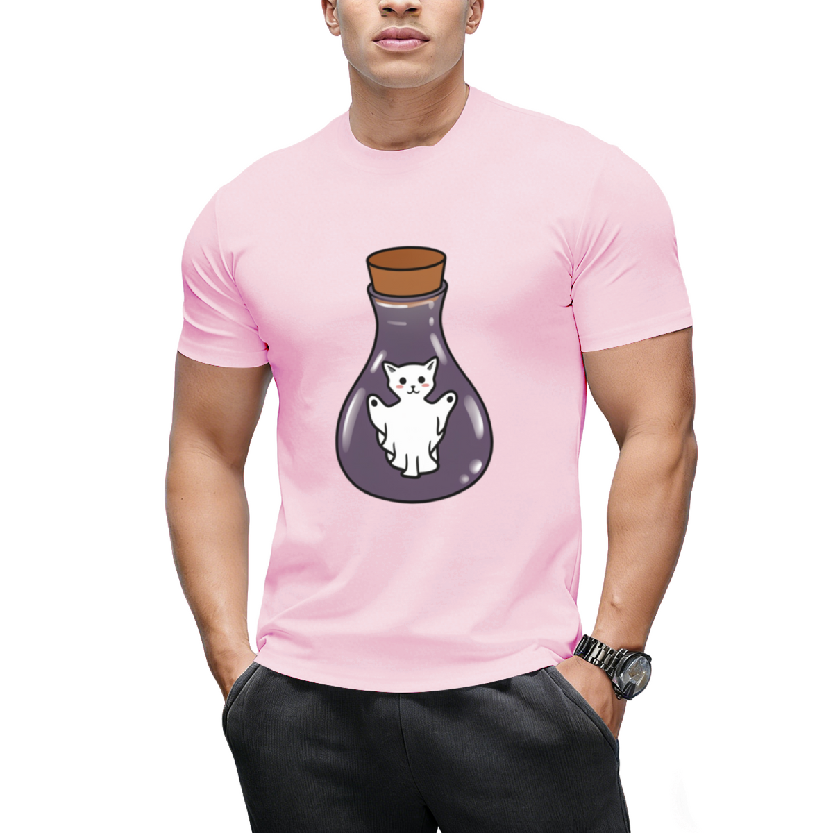 Ghost Cat Spirit In A Witches Jar T-Shirt