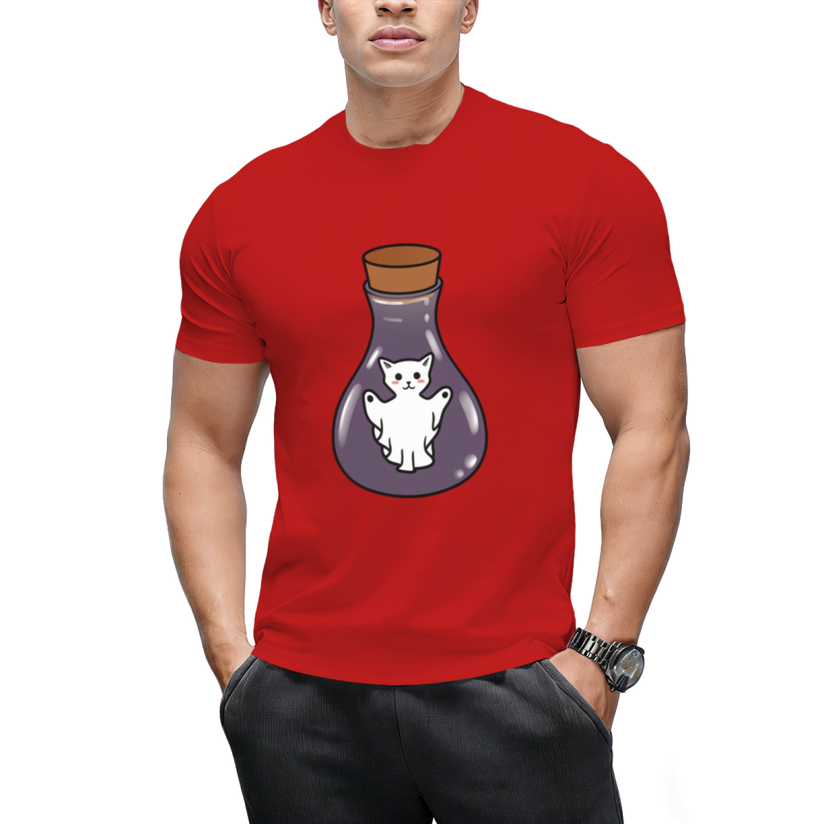 Ghost Cat Spirit In A Witches Jar T-Shirt