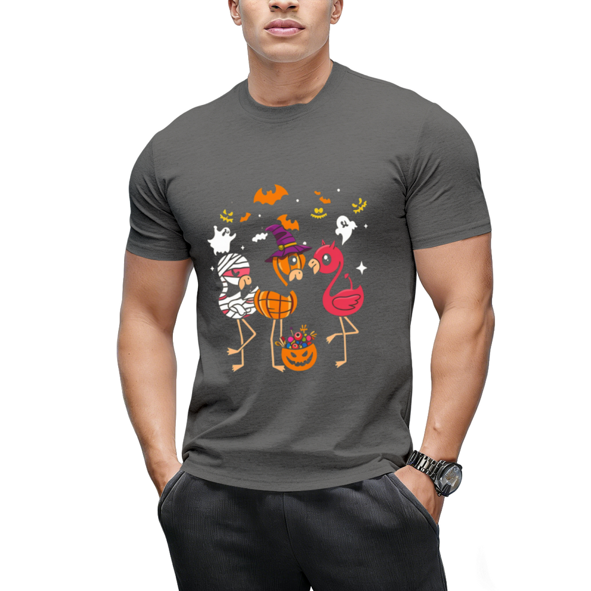 Flamingo Happy Halloween T-Shirt