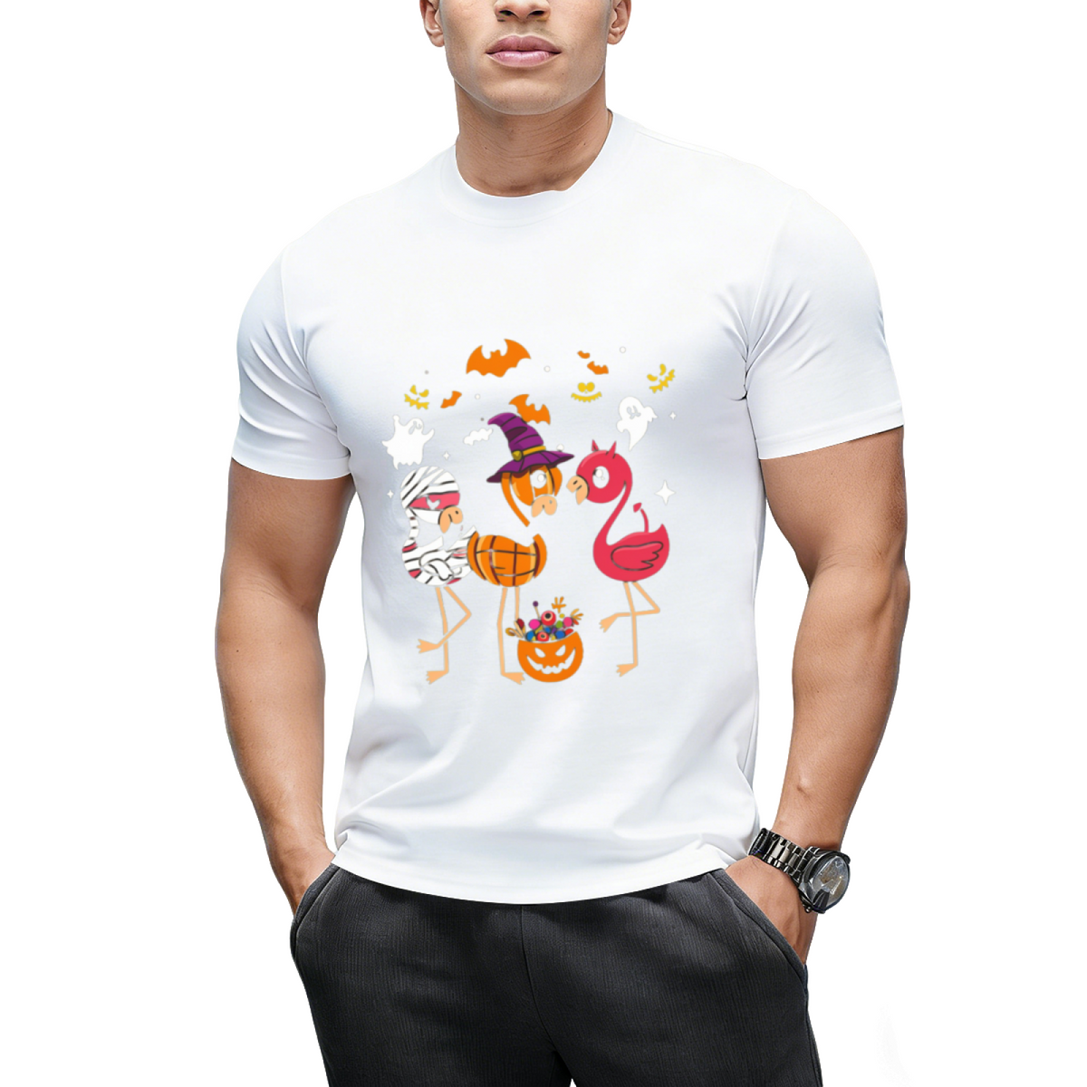 Flamingo Happy Halloween T-Shirt