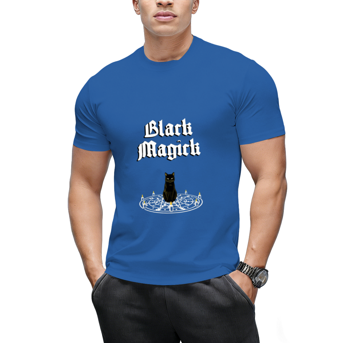 Black Magick - Black Cat Ritual Circle T-Shirt