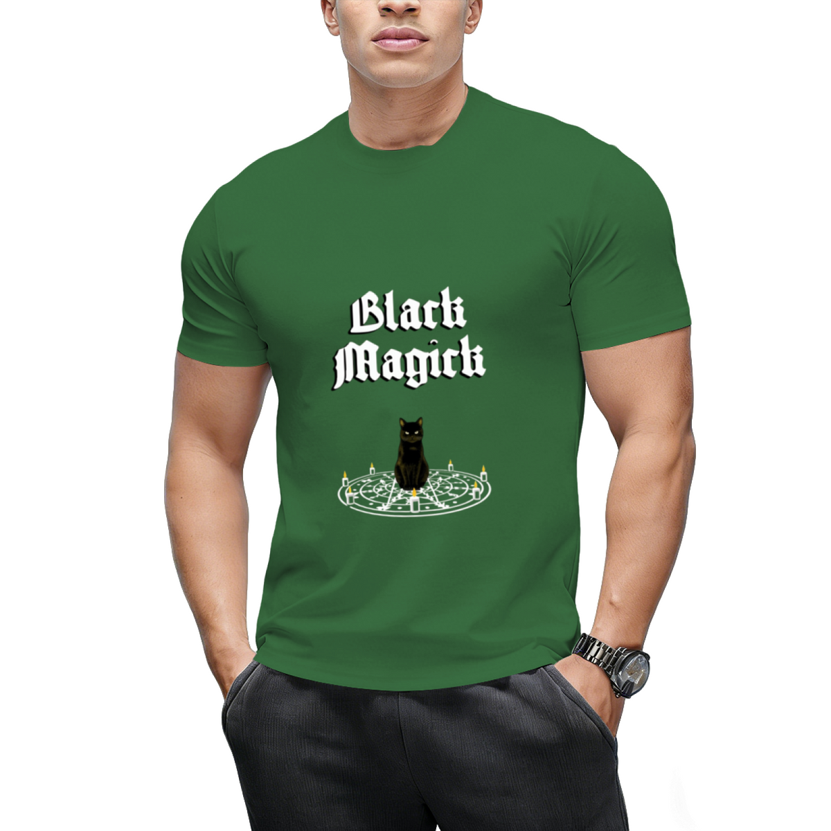 Black Magick - Black Cat Ritual Circle T-Shirt