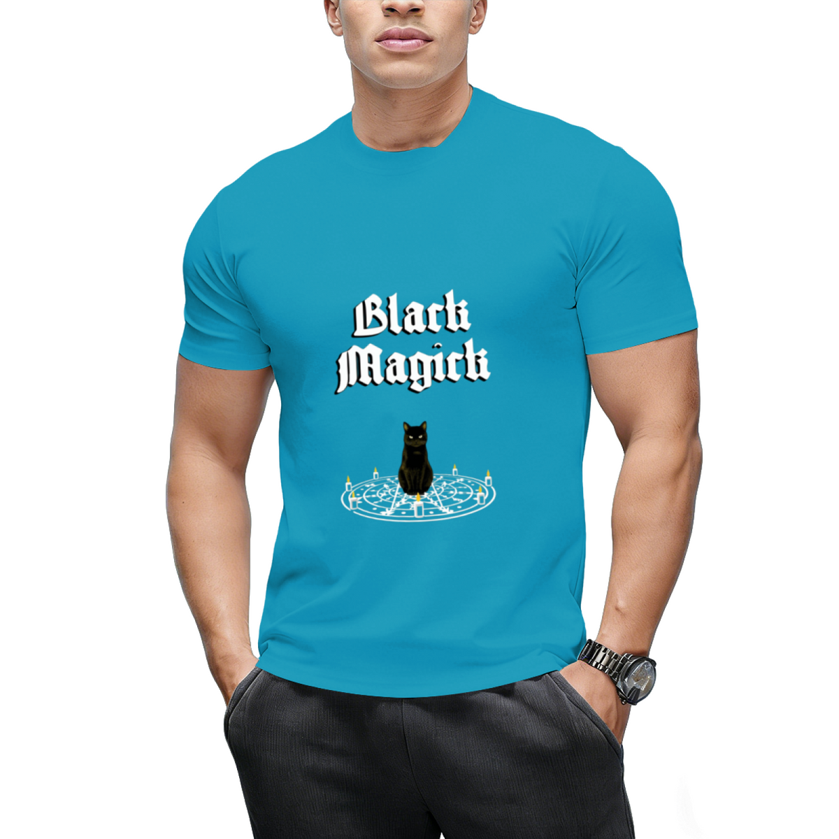 Black Magick - Black Cat Ritual Circle T-Shirt