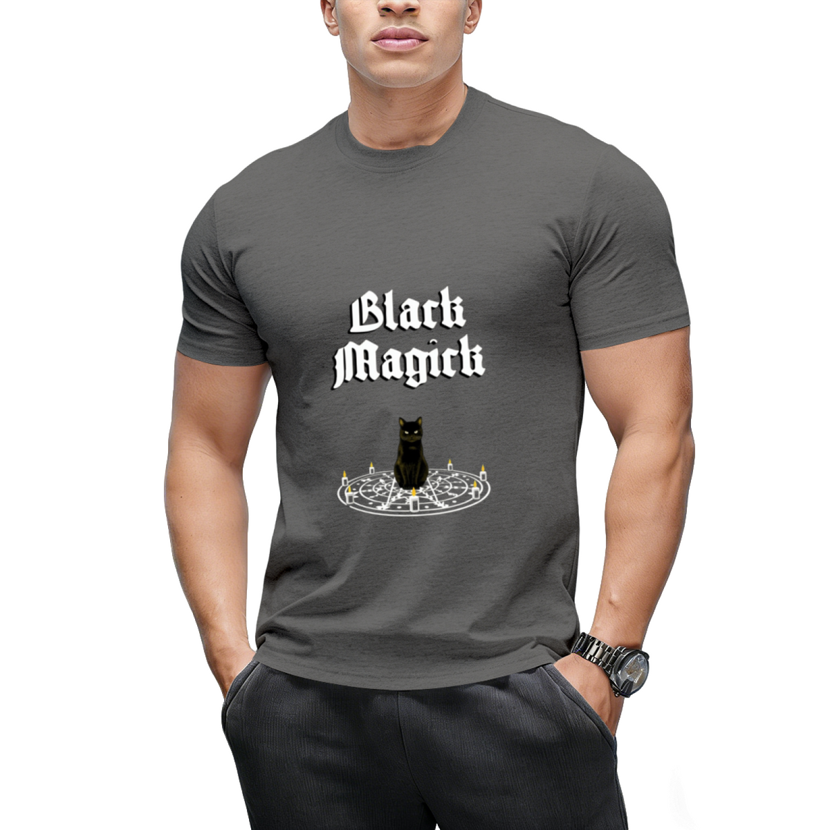 Black Magick - Black Cat Ritual Circle T-Shirt