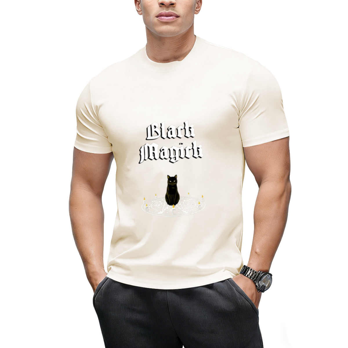 Black Magick - Black Cat Ritual Circle T-Shirt