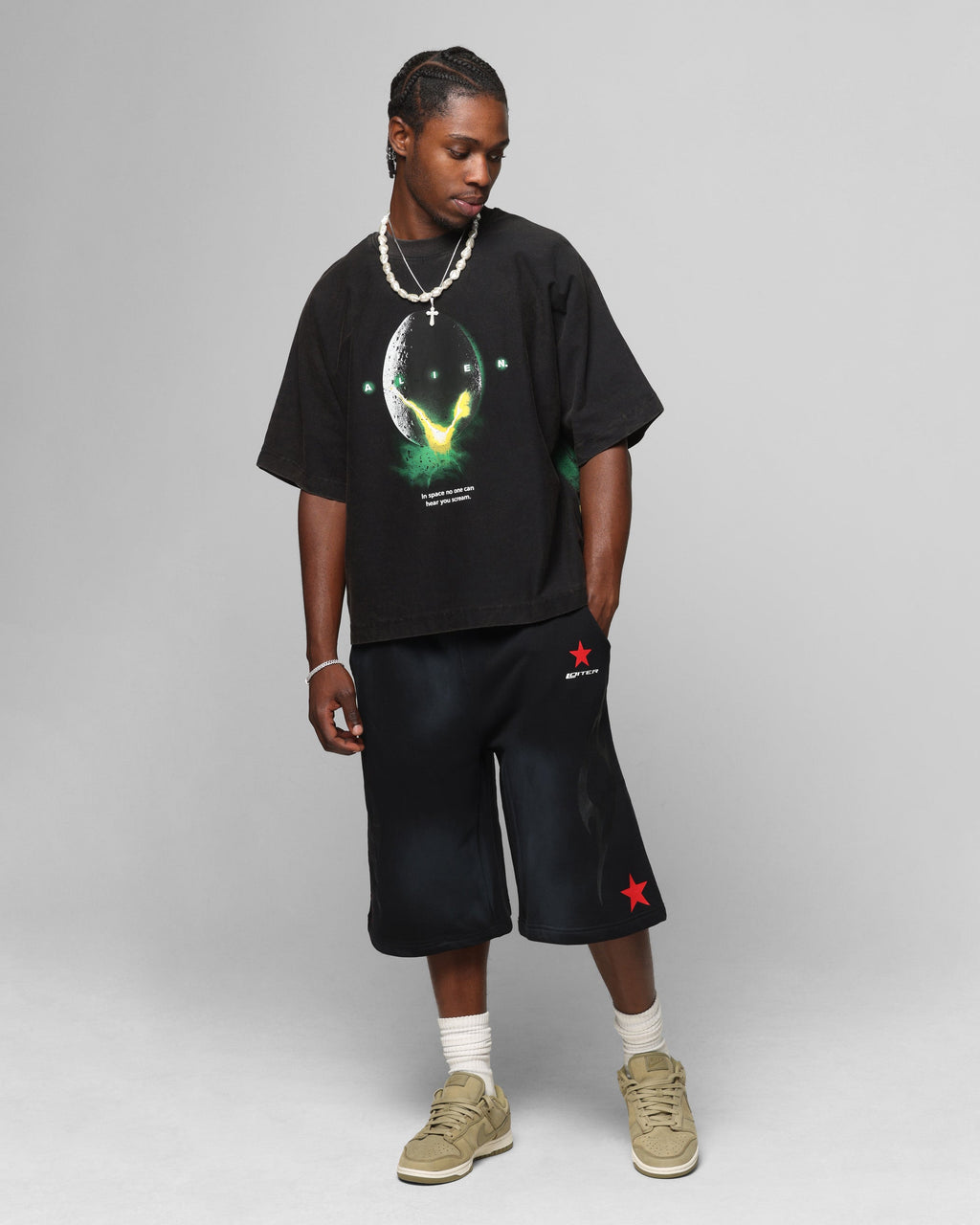 Loiter Alien Boxy T-Shirt Washed Black