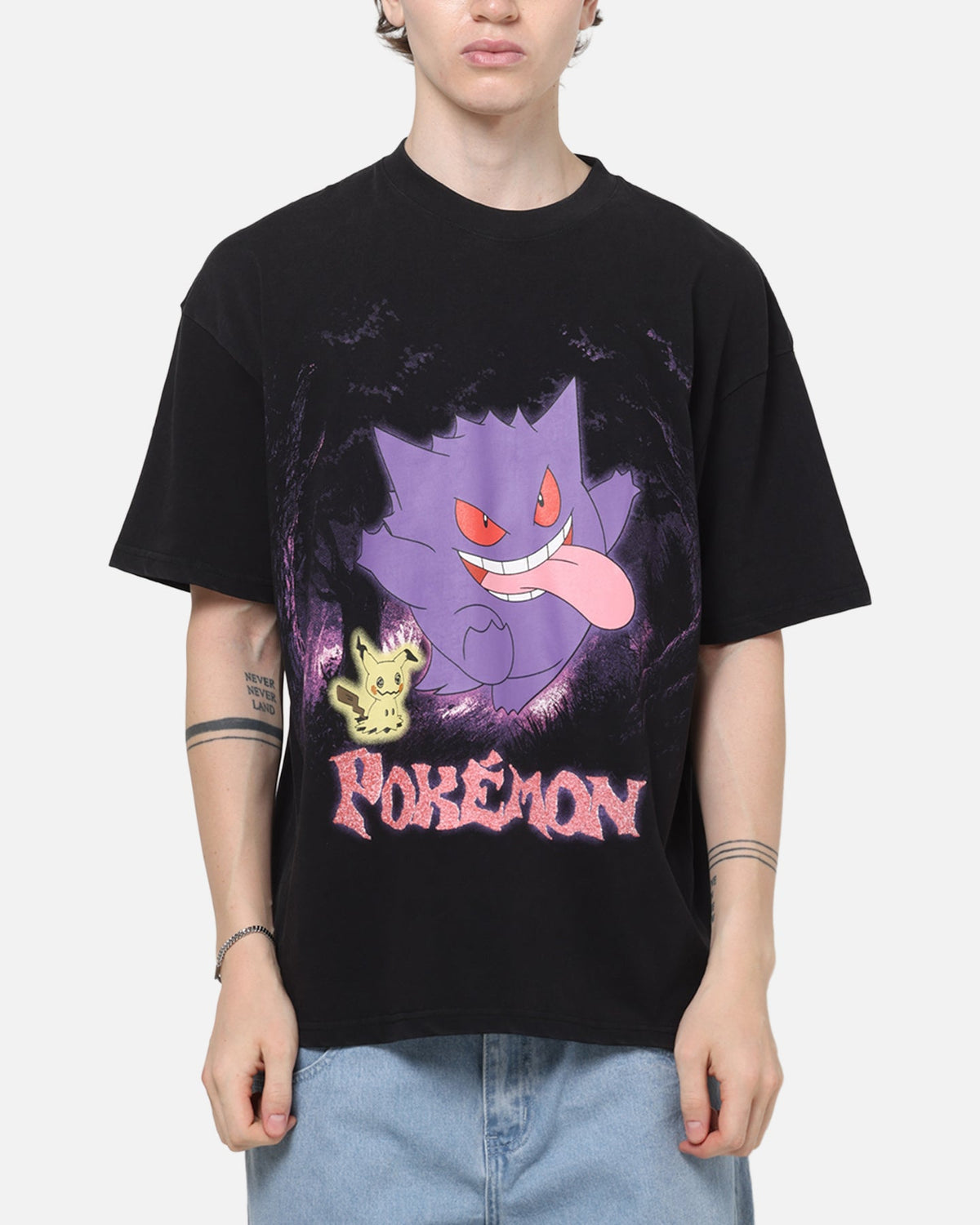 The Pok茅mon Collection By 73Studio Gengar Mimikyu T-Shirt Black