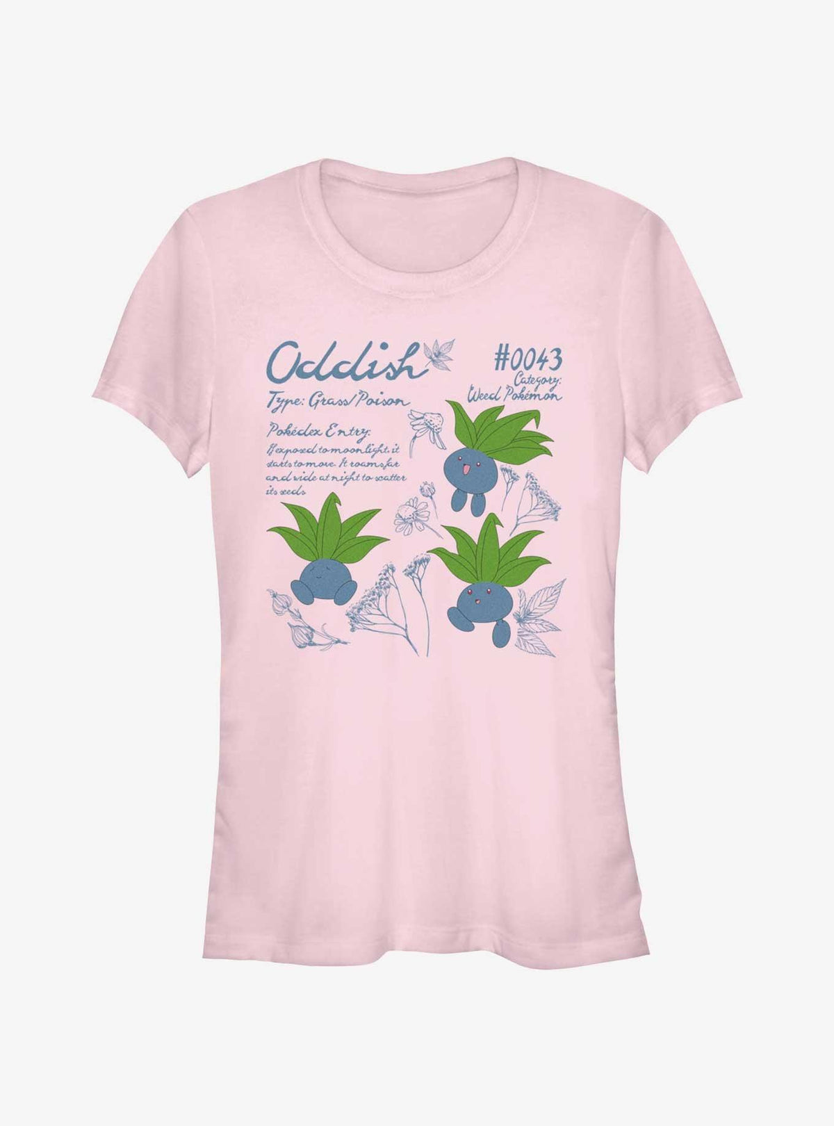 Pokemon Oddish Study Girls T-Shirt