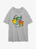 Pokemon Classic Pokemon Group Girls Oversized T-Shirt