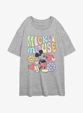 Disney Mickey Mouse Floral Mickey Girls Oversized T-Shirt
