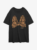 Disney Minnie Mouse Animal Print Bow Girls Oversized T-Shirt