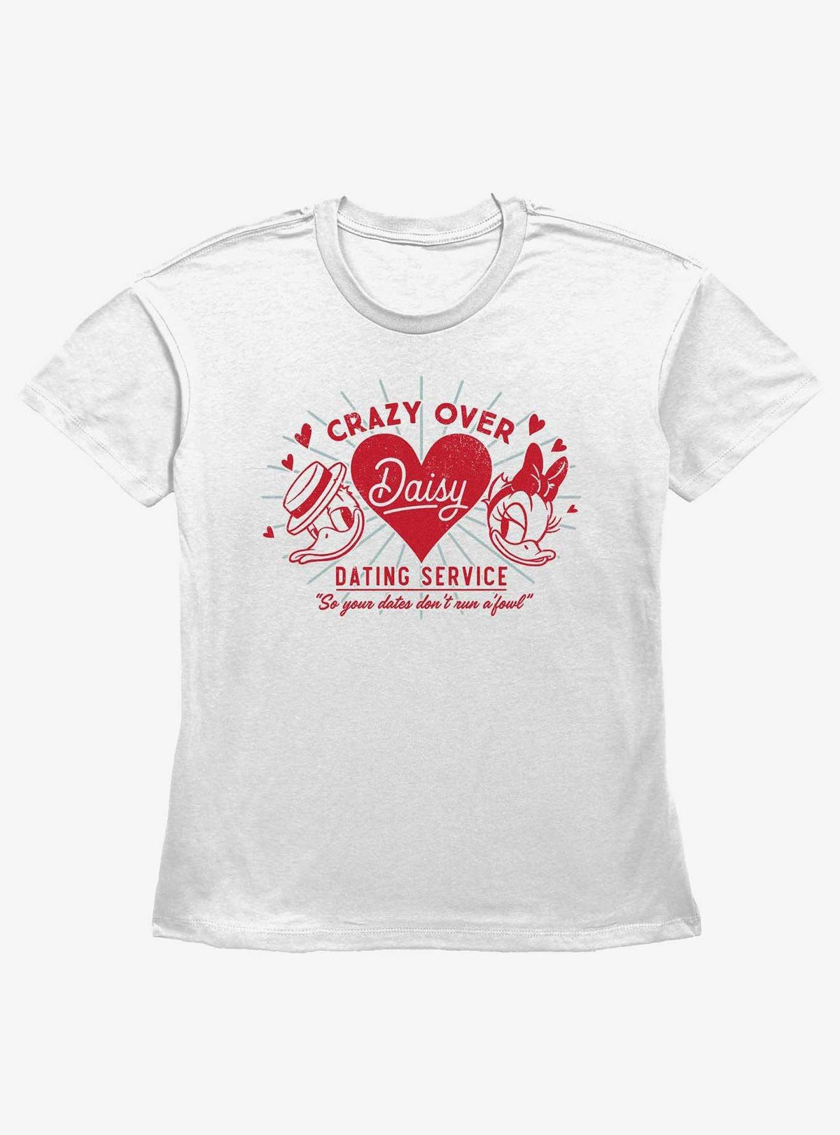 Disney Donald Duck & Daisy Duck Dating Service Girls Straight Fit T-Shirt
