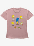 The Simpsons Family Faces Girls Straight Fit T-Shirt