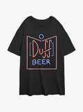 The Simpsons Duff Beer Neon Sign Logo Girls Oversized T-Shirt