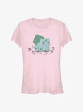 Pokemon Bulbasaur Standing In Flower Garden Girls T-Shirt