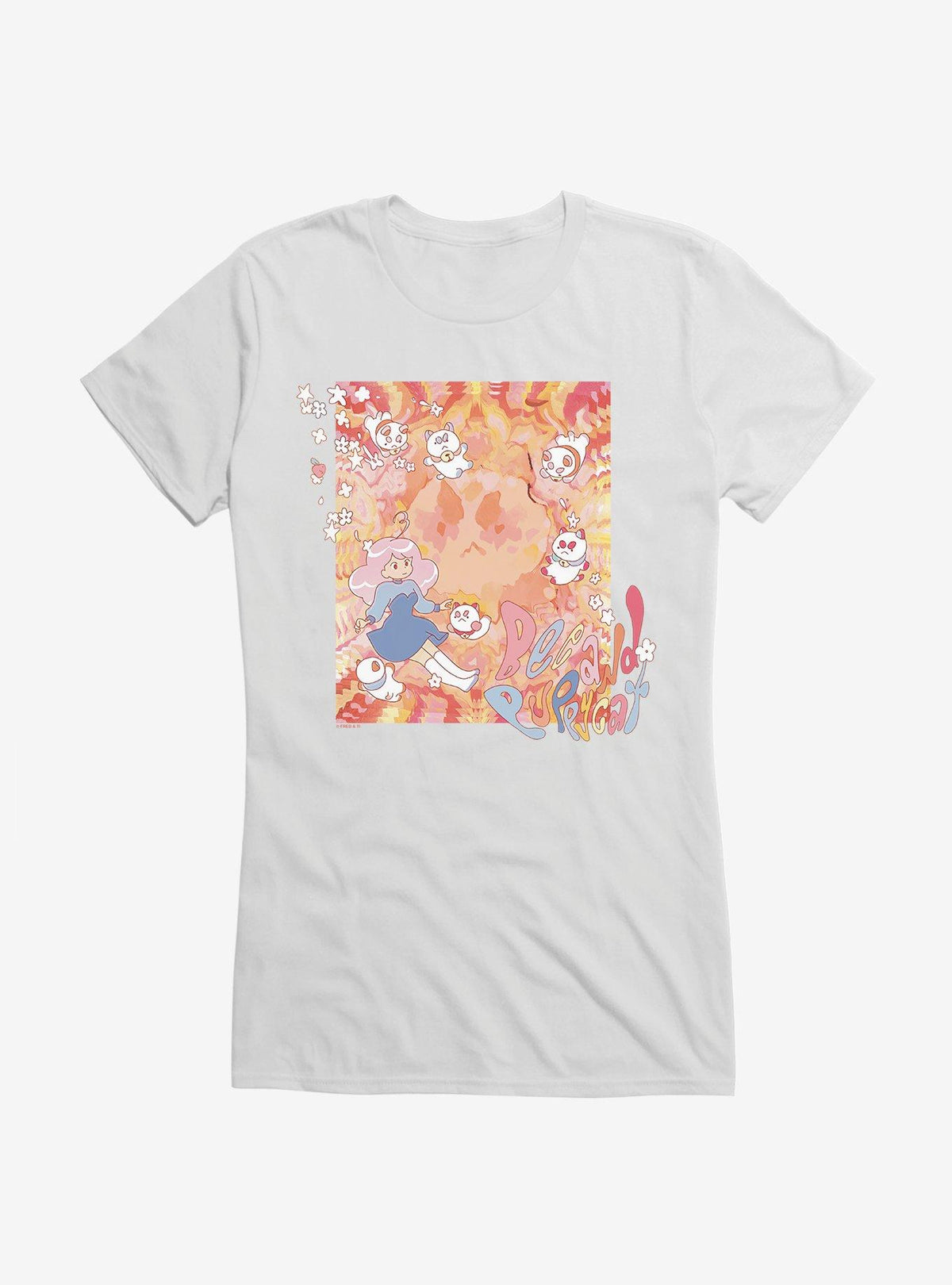 Bee And PuppyCat Watercolor Art Flowers Girls T-Shirt