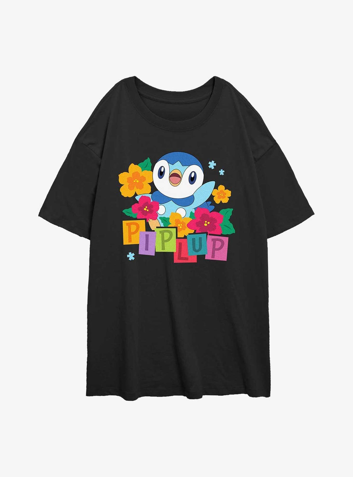 Pokemon Piplup Cutie Girls Oversized T-Shirt
