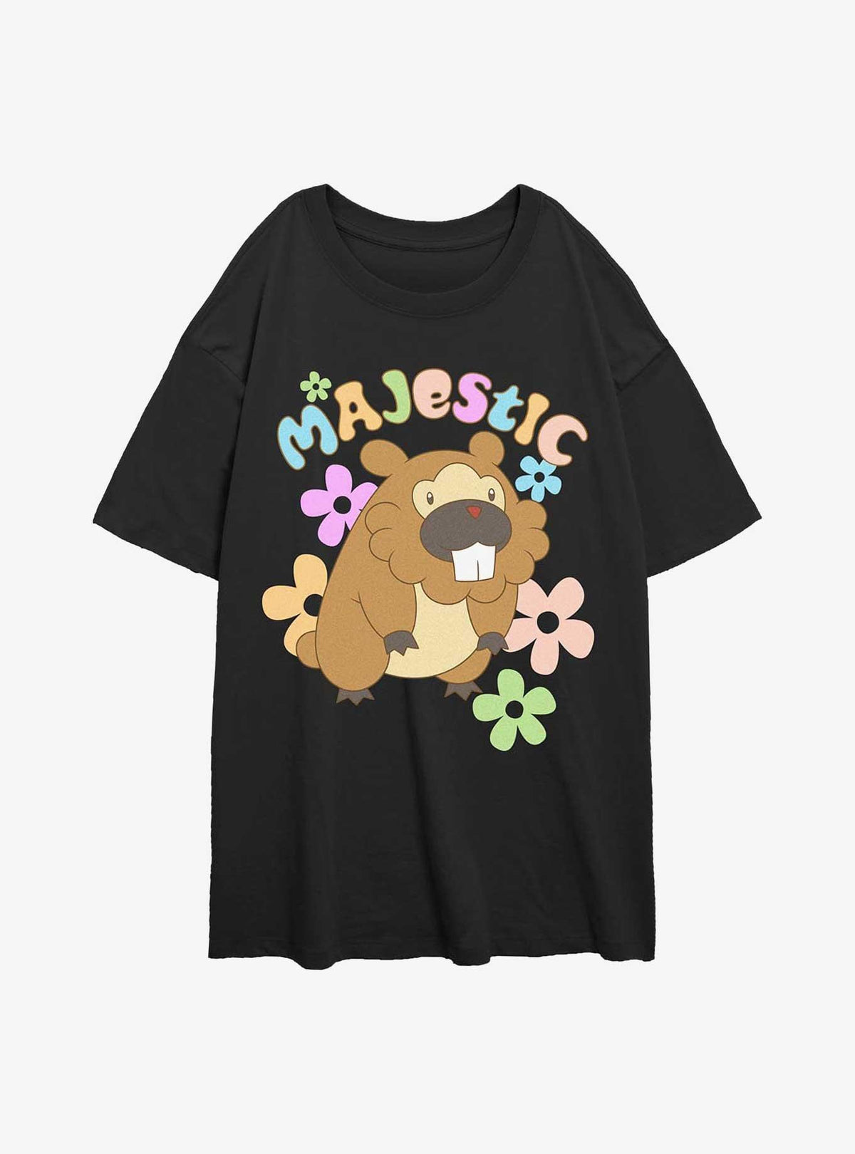 Pokemon Bidoof Majestic Girls Oversized T-Shirt