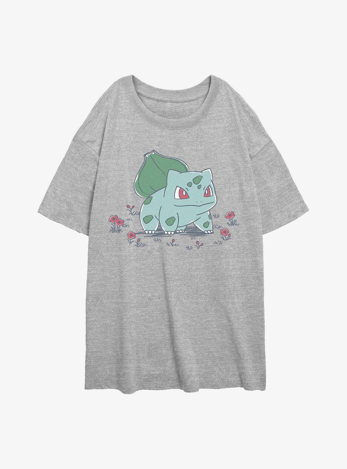 Pokemon Bulbasaur Flowers Girls Oversized T-Shirt