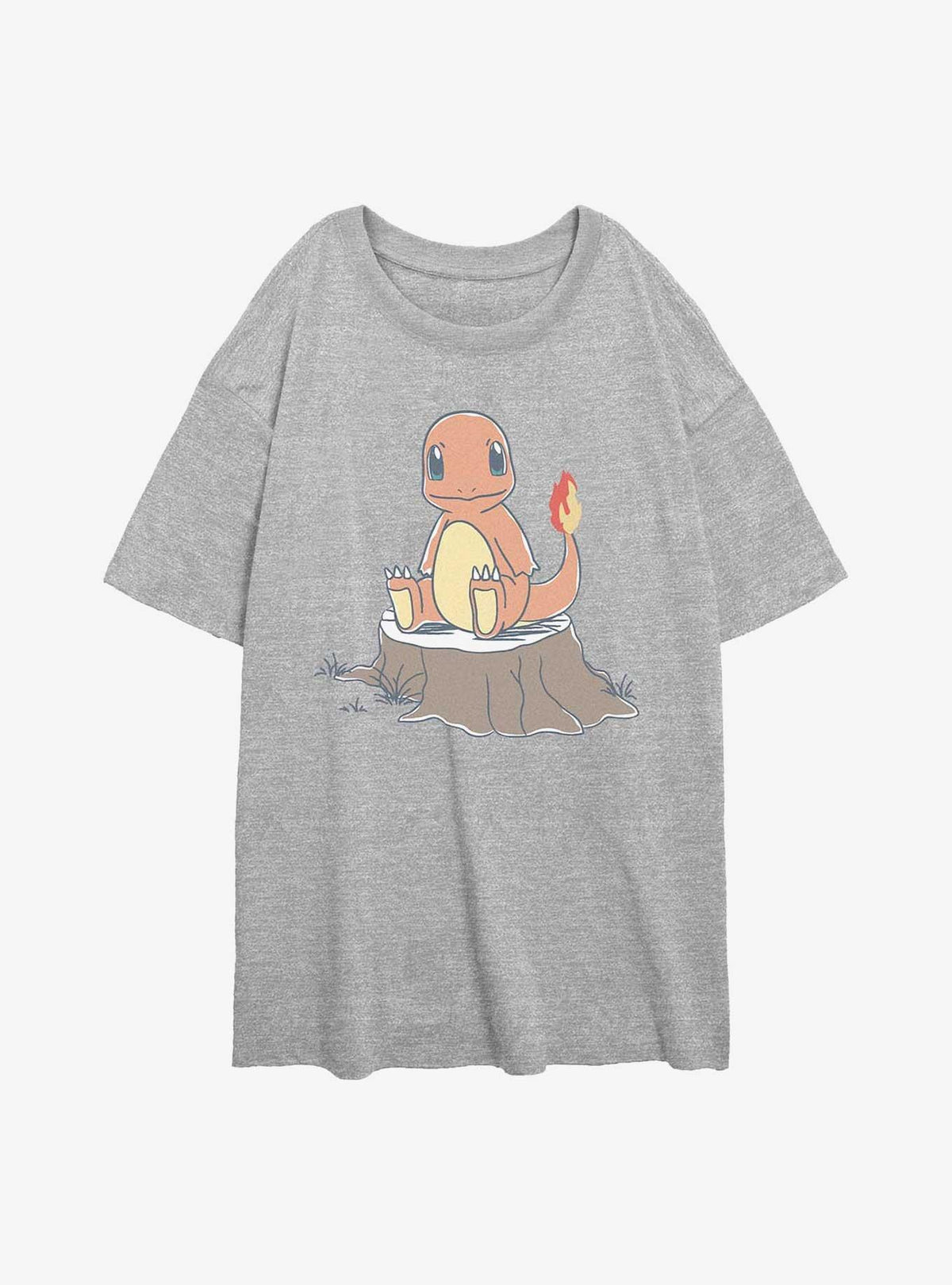 Pokemon Charmander Simple Girls Oversized T-Shirt