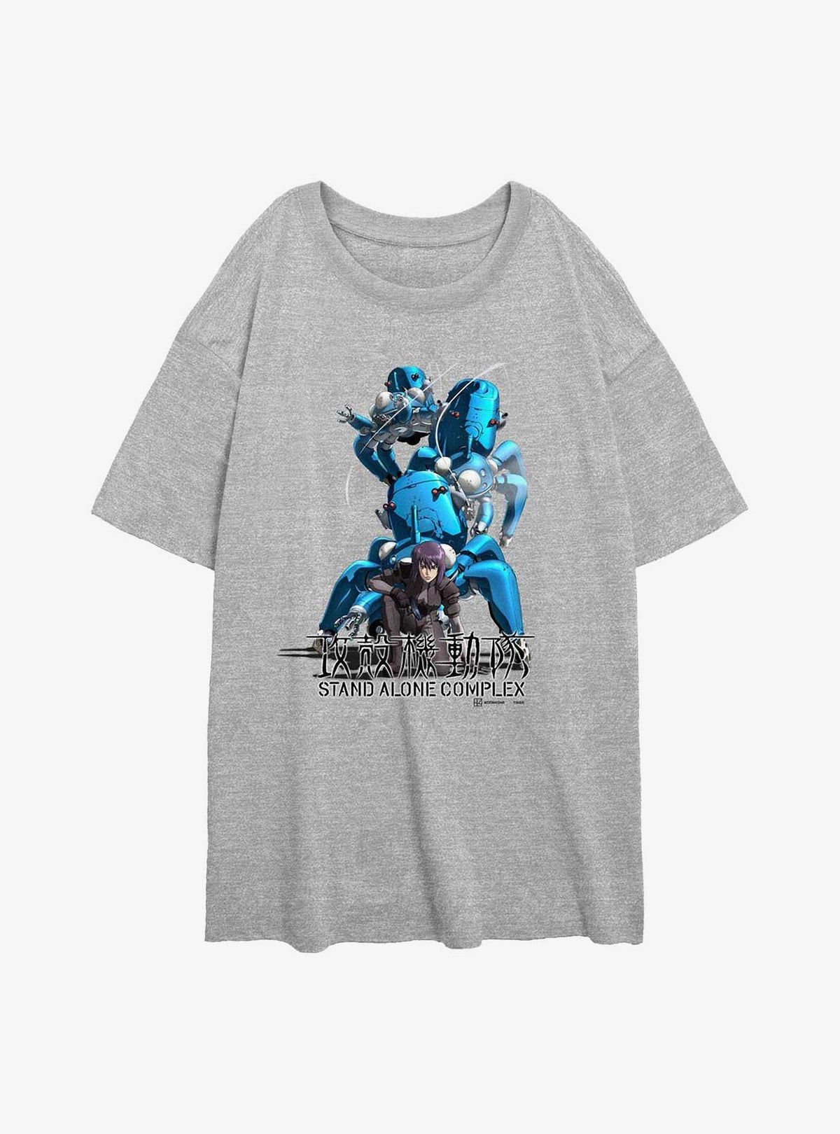 Ghost in the Shell Motoko With Tachikomas Girls Oversized T-Shirt