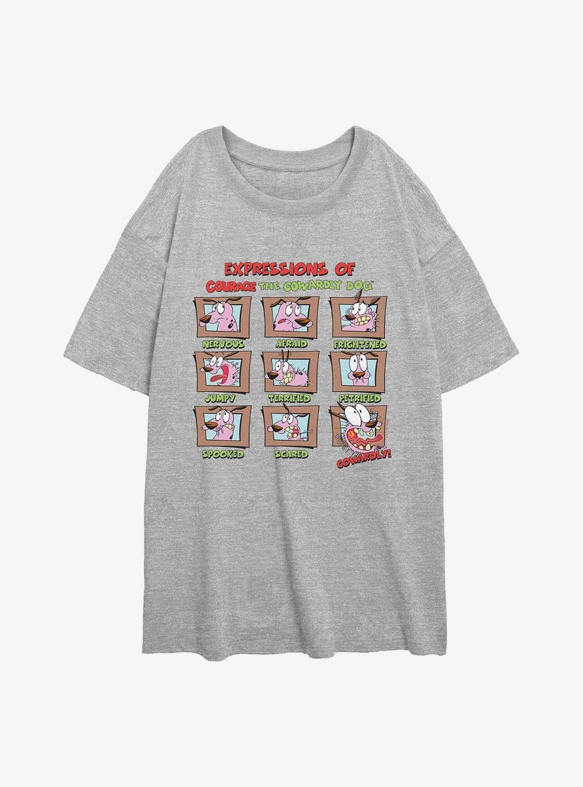 Courage the Cowardly Dog Cowardly Expressions Girls Oversized T-Shirt