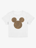 Disney Mickey Mouse Cheetah Print Silhouette Girls Baby T-Shirt