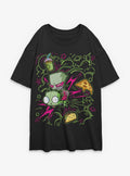 Invader ZIM Doodle Zim Girls Oversized T-Shirt