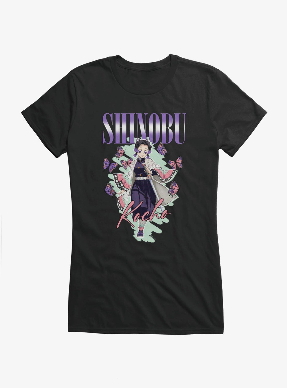 Demon Slayer: Kimetsu No Yaiba Shinobu Kocho Butterflies Girls T-Shirt