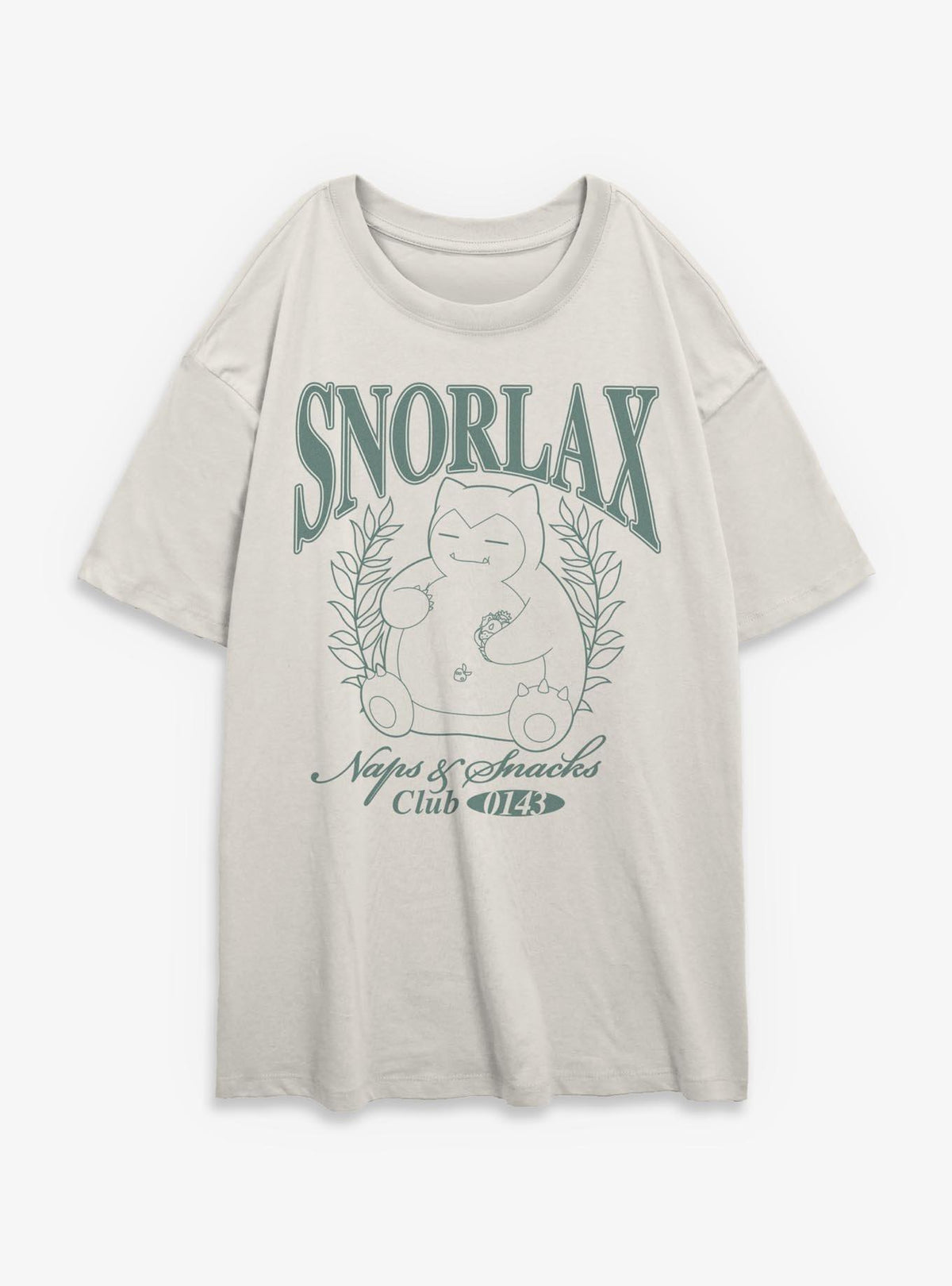 Pokemon Snorlax Collegiate Girls Oversized T-Shirt