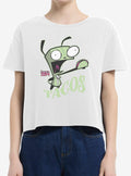 Invader Zim GIR Tacos Boxy Crop Girls T-Shirt