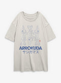 Pokemon Arrokuda Gyotaku Girls Oversized T-Shirt