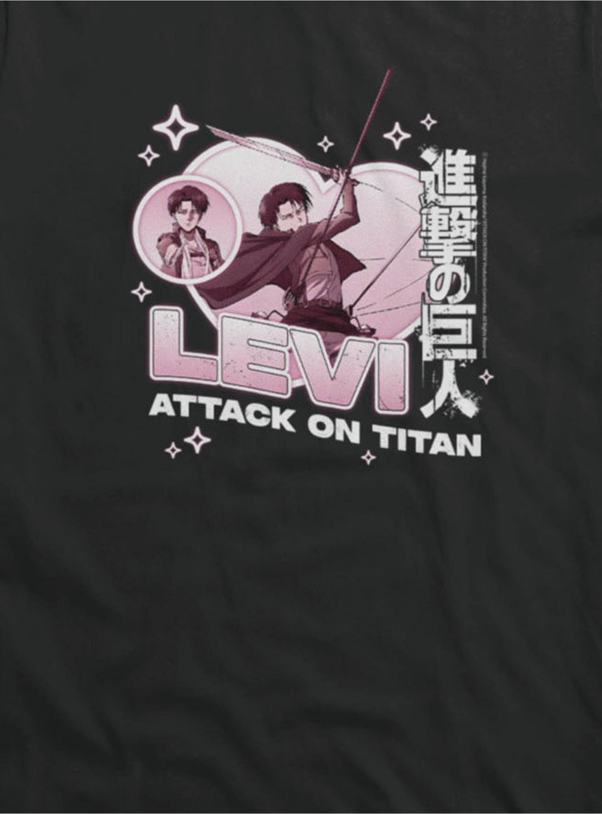 Attack On Titan Levi Pink Hearts Girls T-Shirt
